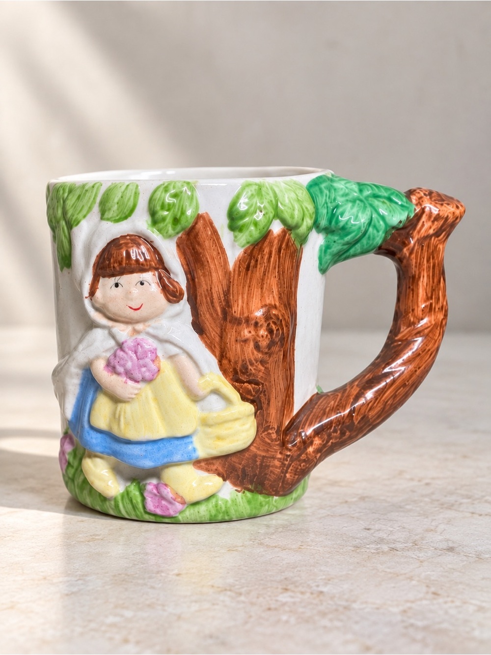 Vintage Little Red Riding Hood Mug Jeffrey Snyder JSNY Taiwan Embossed